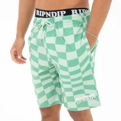 Unisex Ripndip Checked Swim Shorts