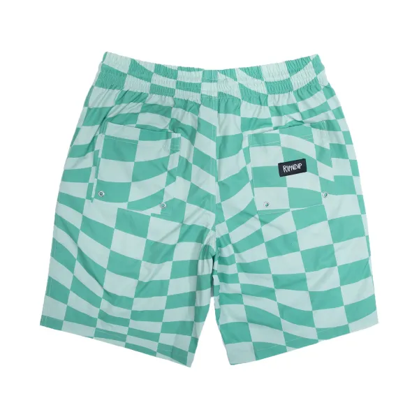 Unisex Ripndip Checked Swim Shorts