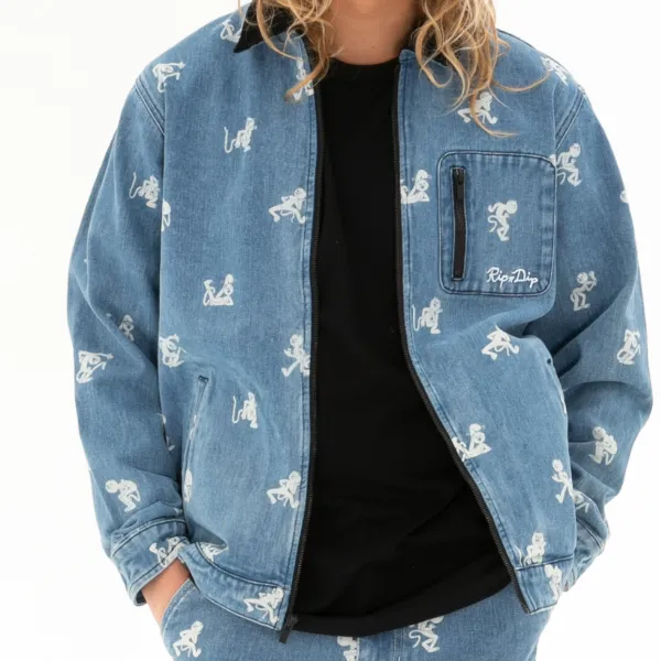 Unisex Ripndip Dance Party Denim Work Jacket
