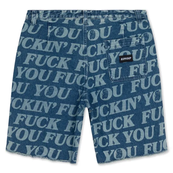 Unisex Ripndip Fuckin Fuck Denim Shorts