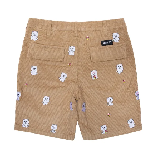 Unisex Ripndip Hello Nermy Corduroy Embroidered Shorts
