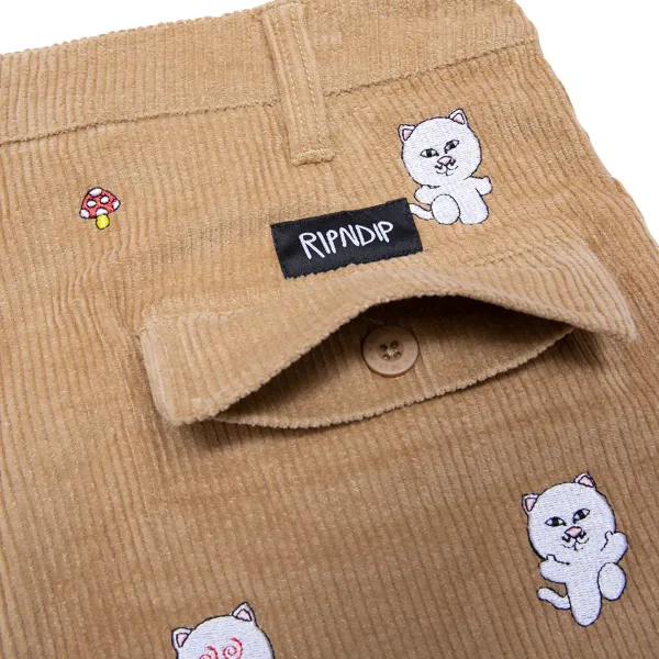Unisex Ripndip Hello Nermy Corduroy Embroidered Shorts