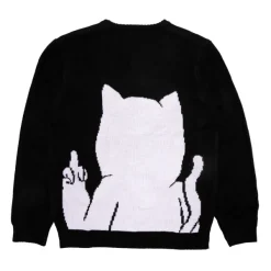Unisex Ripndip Lord Nermal Flippy Knitty Sweater