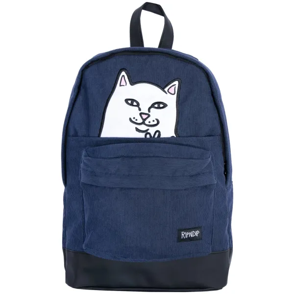 Unisex Ripndip Lord Nermal Velcro Hands Corduroy Backpack