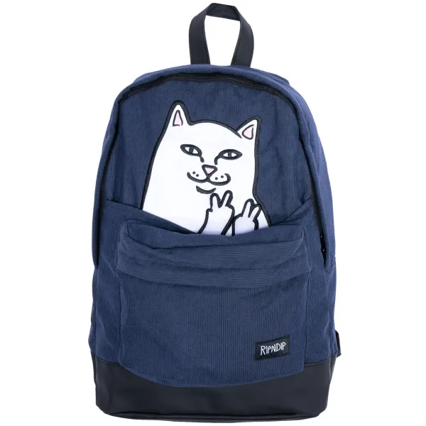 Unisex Ripndip Lord Nermal Velcro Hands Corduroy Backpack