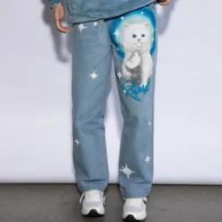 Unisex Ripndip Sprinkles Wide Leg Denim Pants