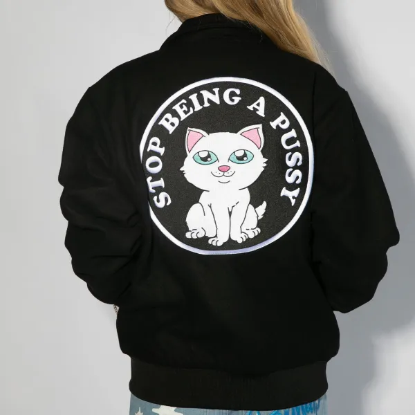 Unisex Ripndip Stop Being A Pussy Varsity Jacket